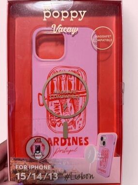 Poppy Vacay Pink Sardines MagSafe iPhone Case - Fits iPhone 15/14/13